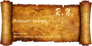 Rehner Norma névjegykártya